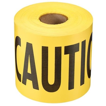 EMPIRE LEVEL Barricade Tape, 300 ft L, 3 in W, Caution, Yellow Background 71-0301